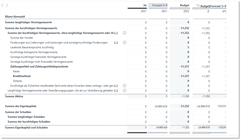 Bilanzplanung​