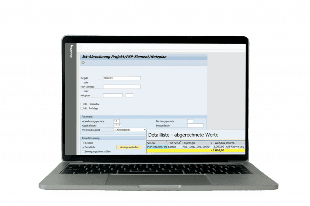 Inveestitionsplanung Detailliste Business Intelligence